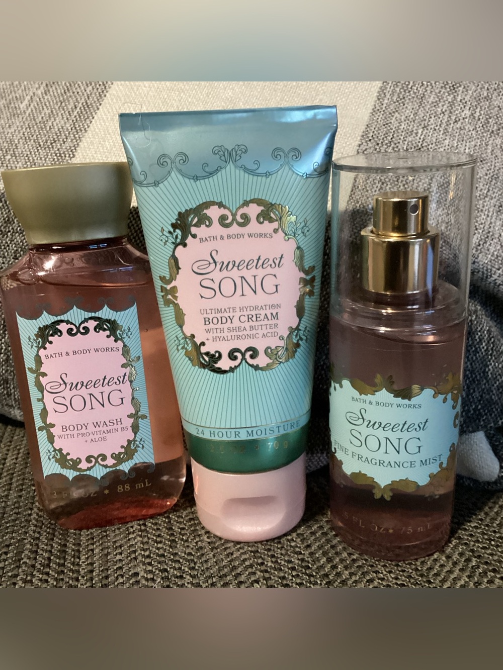 Sweetest Song Bath & Body Works Mini Travel Set 3 Pc Fragrance Wash Cream